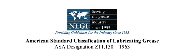 Standard Classification of Lubricating Grease